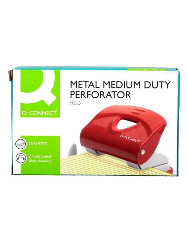 Taladrador q connect kf14219 rojo abertura 2 mm capacidad 20 hojas