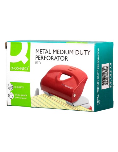 Taladrador q connect kf14219 rojo abertura 2 mm capacidad 20 hojas