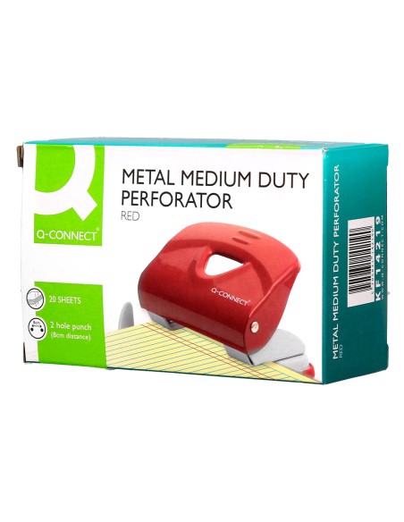 Taladrador q connect kf14219 rojo abertura 2 mm capacidad 20 hojas
