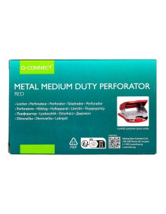 Taladrador q connect kf14219 rojo abertura 2 mm capacidad 20 hojas