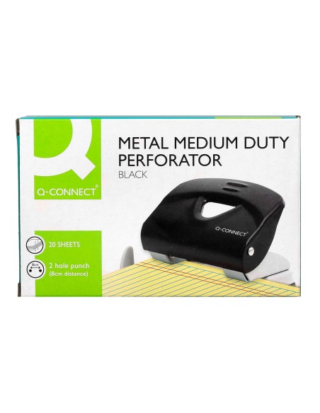 Taladrador q connect kf14217 negro abertura 2 mm capacidad 20 hojas Taladrador q connect kf14217 negro abertura 2 mm capacidad 20 hojas