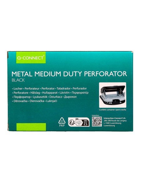 Taladrador q connect kf14217 negro abertura 2 mm capacidad 20 hojas Taladrador q connect kf14217 negro abertura 2 mm capacidad 20 hojas