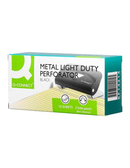 Taladrador q connect kf14214 negro abertura 1 mm capacidad 10 hojas Taladrador q connect kf14214 negro abertura 1 mm capacidad 10 hojas