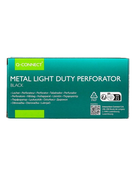 Taladrador q connect kf14214 negro abertura 1 mm capacidad 10 hojas Taladrador q connect kf14214 negro abertura 1 mm capacidad 10 hojas