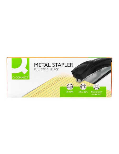 Grapadora q connect kf14211 metalica negra capacidad 20 hojas