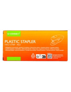Grapadora q connect kf14206 plastico abs roja capacidad 20 hojas