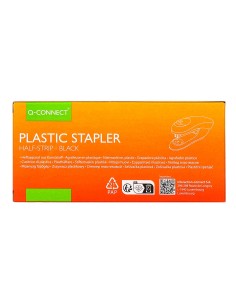 Grapadora q connect kf14204 plastico abs negra capacidad 20 hojas