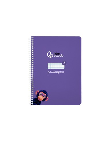 Cuaderno espiral liderpapel di n a5 pautaguia tapa blanda 40h 75 gr cuadro pautado 3mm color lila