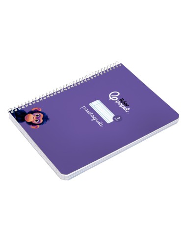 Cuaderno espiral liderpapel di n a5 pautaguia tapa blanda 40h 75 gr cuadro pautado 3mm color lila