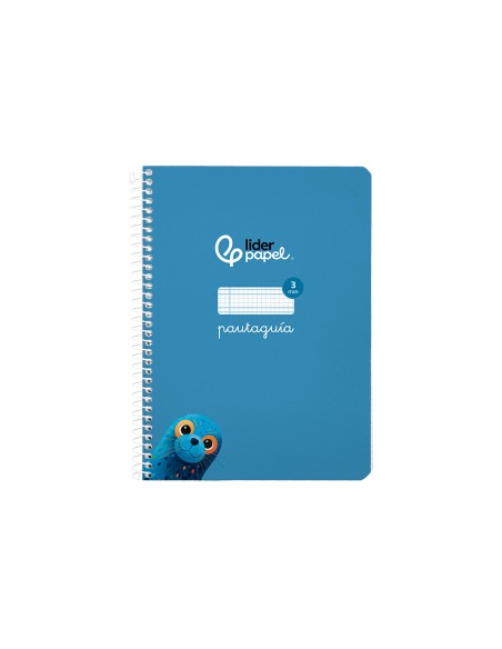 Cuaderno espiral liderpapel di n a5 pautaguia tapa blanda 40h 75 gr cuadro pautado 3mm color azul