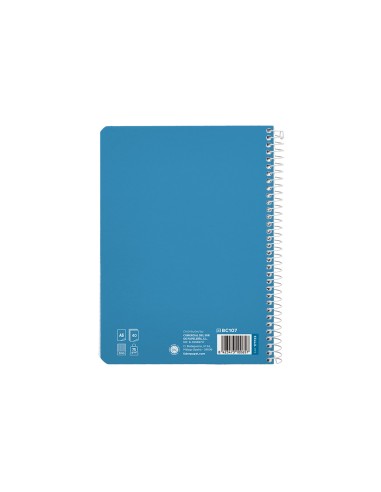 Cuaderno espiral liderpapel di n a5 pautaguia tapa blanda 40h 75 gr cuadro pautado 3mm color azul