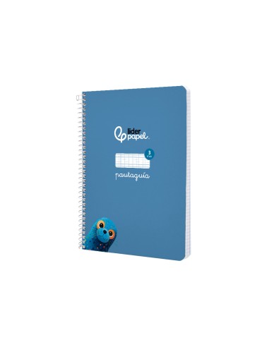 Cuaderno espiral liderpapel di n a5 pautaguia tapa blanda 40h 75 gr cuadro pautado 3mm color azul