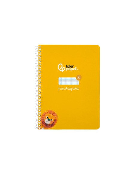 Cuaderno espiral liderpapel di n a5 pautaguia tapa blanda 40h 75 gr cuadro pautado 3mm color amarillo
