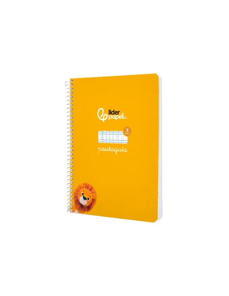 Cuaderno espiral liderpapel di n a5 pautaguia tapa blanda 40h 75 gr cuadro pautado 3mm color amarillo