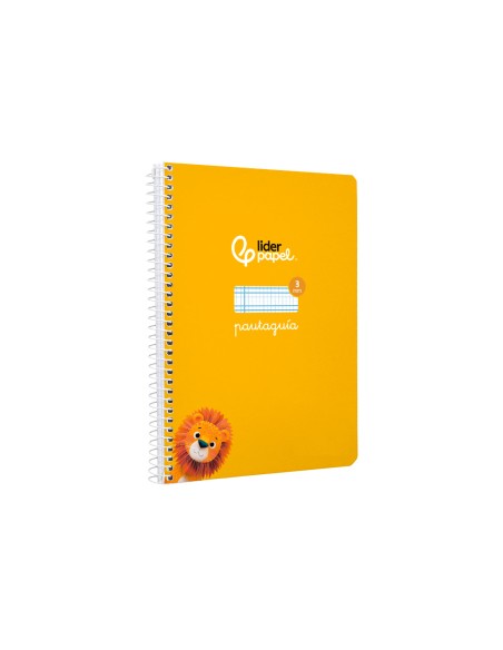 Cuaderno espiral liderpapel di n a5 pautaguia tapa blanda 40h 75 gr cuadro pautado 3mm color amarillo