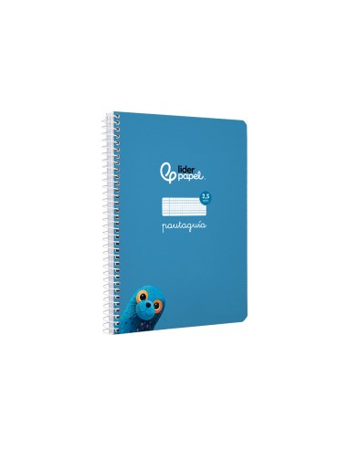 Cuaderno espiral liderpapel di n a5 pautaguia tapa blanda 40h 75 gr cuadro pautado 25mm color azul