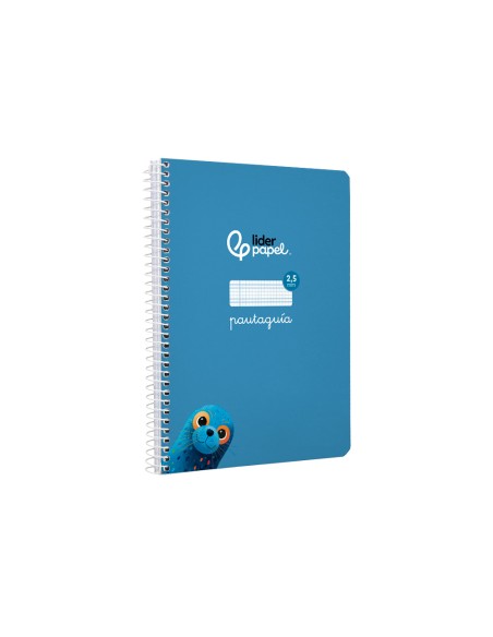 Cuaderno espiral liderpapel di n a5 pautaguia tapa blanda 40h 75 gr cuadro pautado 25mm color azul