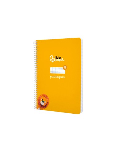 Cuaderno espiral liderpapel di n a5 pautaguia tapa blanda 40h 75 gr cuadro pautado 25mm color amarillo
