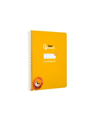 Cuaderno espiral liderpapel di n a5 pautaguia tapa blanda 40h 75 gr cuadro pautado 25mm color amarillo