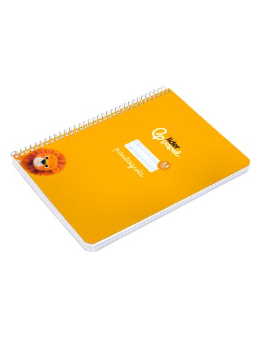 Cuaderno espiral liderpapel di n a5 pautaguia tapa blanda 40h 75 gr cuadro pautado 25mm color amarillo