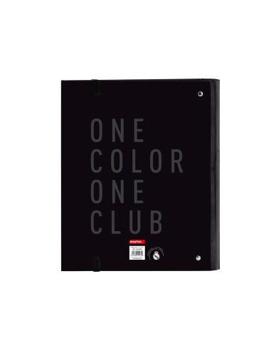 Carpeta con recambio safta din a4 tapa forrada 100 h 60 gr cuadro 5 mm con goma y 5 separadores real madrid 3