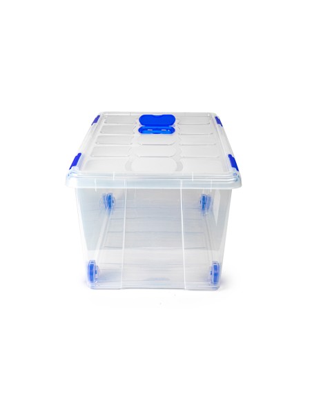 Contenedor plastico plasticforte n 7 transparente con tapa 61l 73x41x32 cm
