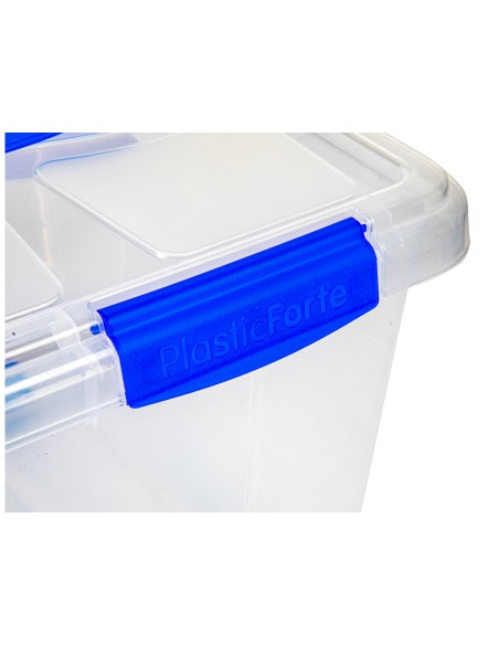 Contenedor plastico plasticforte n 7 transparente con tapa 61l 73x41x32 cm