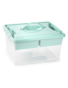 Caja organizadora plastico plasticforte n 9 con bandeja colores surtidos 27x34x18 cm