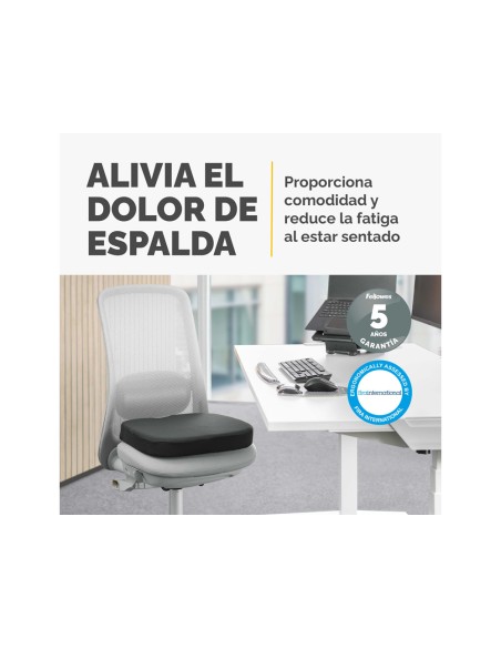 Cojin de asiento fellowes breyta acolchado color negro 60x430x430 mm