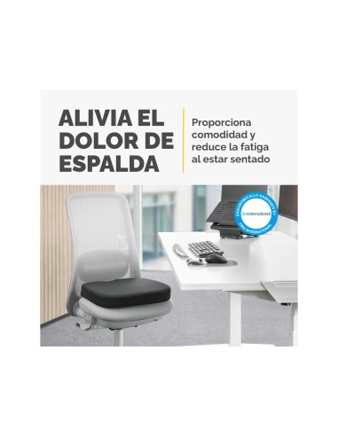 Cojin de asiento fellowes breyta acolchado color negro 60x430x430 mm