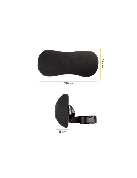 Cojin lumbar fellowes breyta acolchado color negro 170x350x60 mm