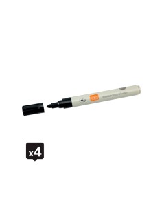 Rotulador nobo para pizarra blanca punta redonda 3 mm ecologico color negro blister de 4 unidades