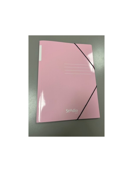 Carpeta con gomas pardo tres solapas din a4 carton pastel expositor de 24 unidades colores surtidos