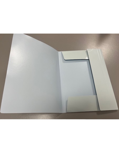 Carpeta con gomas pardo tres solapas din a4 carton pastel expositor de 24 unidades colores surtidos