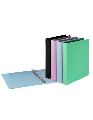 Carpeta con recambio pardo din a4 carton forrado 4 anillas 25 mm pastel minimal expositor de 12 unidades