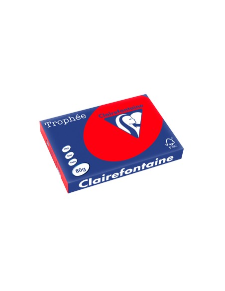 Papel color trophee a3 80gr rojo coral paquete de 500 hojas