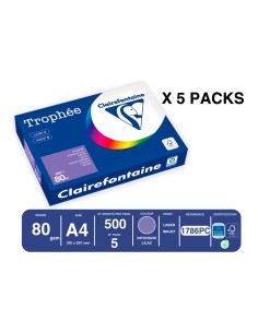 Papel color trophee a4 80gr rosa violeta intenso paquete de 500 hojas