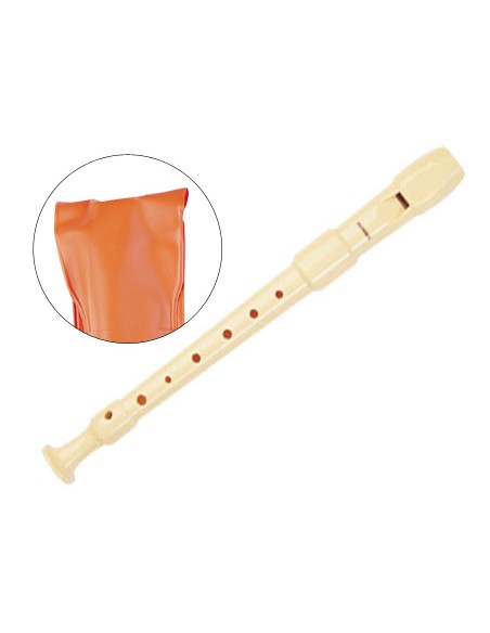 Flauta hohner 9516 color marfil desmontado funda naranja