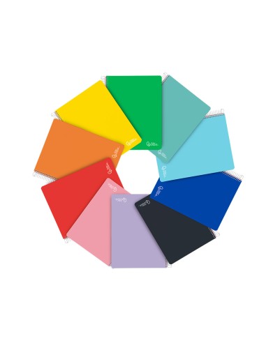 Cuaderno espiral liderpapel a4 micro witty tapa dura 120h 90gr cuadro 5mm 5 bandas 4 taladros colores surtidos