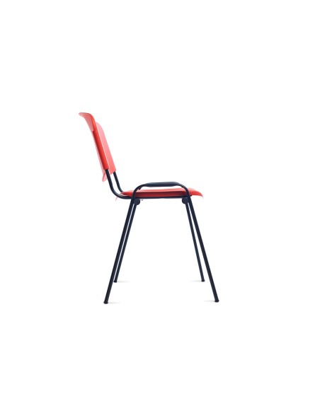 Silla rocada confidente estructura metalica respaldo y asiento en polimero color rojo Silla rocada confidente estructura metalica respaldo y asiento en polimero color rojo