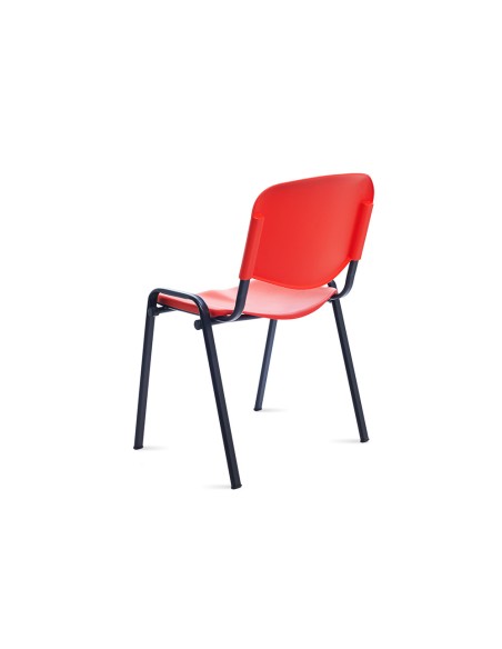 Silla rocada confidente estructura metalica respaldo y asiento en polimero color rojo Silla rocada confidente estructura metalica respaldo y asiento en polimero color rojo