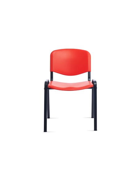 Silla rocada confidente estructura metalica respaldo y asiento en polimero color rojo Silla rocada confidente estructura metalica respaldo y asiento en polimero color rojo