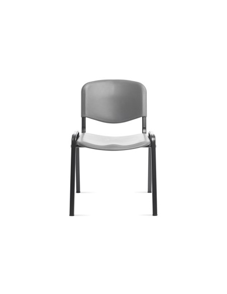 Silla rocada confidente estructura metalica respaldo y asiento en polimero color gris Silla rocada confidente estructura metalica respaldo y asiento en polimero color gris