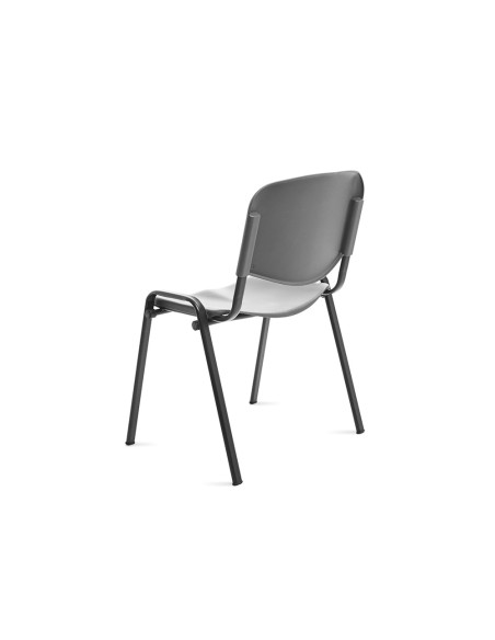 Silla rocada confidente estructura metalica respaldo y asiento en polimero color gris Silla rocada confidente estructura metalica respaldo y asiento en polimero color gris