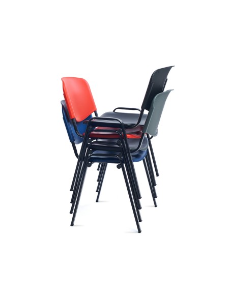 Silla rocada confidente estructura metalica respaldo y asiento en polimero color gris Silla rocada confidente estructura metalica respaldo y asiento en polimero color gris