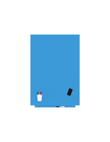 Pizarra blanca rocada lacada magnetica modular sin marco color azul 75x115 cm