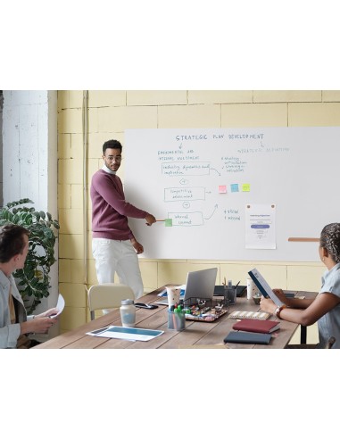 Pizarra blanca bi office loop magnetica acero lacado sin marco 240x100 cm