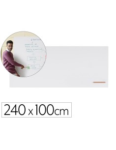 Pizarra blanca bi office loop magnetica acero lacado sin marco 240x100 cm