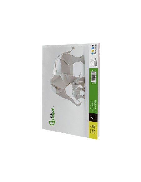 Cartulina liderpapel a3 180g m2 blanco paquete de 255 hojas en carpeta dossier transparente con cierre