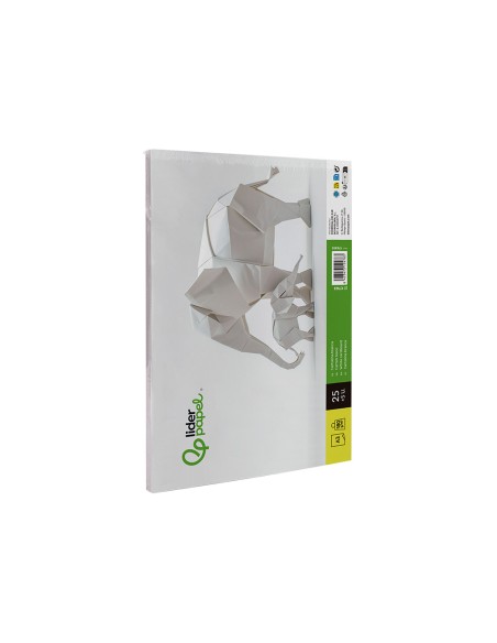 Cartulina liderpapel a3 180g m2 blanco paquete de 255 hojas en carpeta dossier transparente con cierre